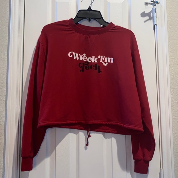 Summit Sportswear Dark Red Texas Tech Apparel Cinched Sweater - Picture 1 of 5